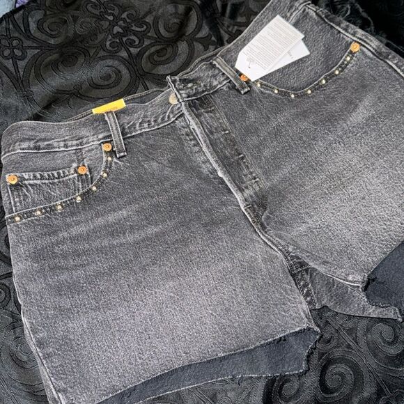 LEVIS 501 button fly studded shorts